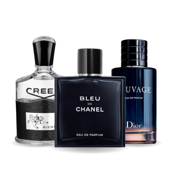 Promotiepakket met 3 parfums – Creed AVENTUS, Bleu de CHANEL en Dior SAUVAGE 100ml