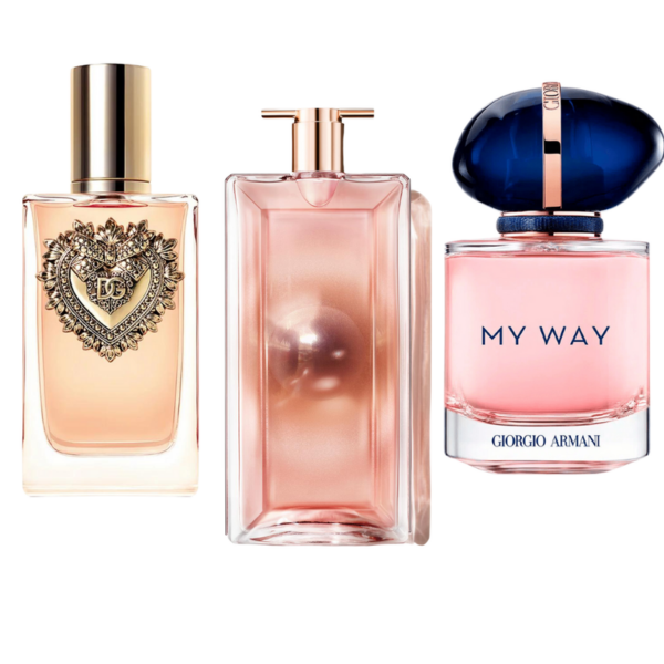 Promotiepakket met 3 parfums – Dolce & Gabbana Devotion, My Way Giorgio Armani, Lancôme Idôle 100ml